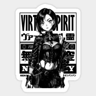 Cyberpunk Girl Goth Grunge Japanese Fashion Sticker